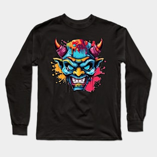 Japanese Oni Graffiti Long Sleeve T-Shirt